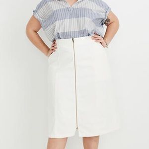 Madewell Rigid Denim Zip Midi Skirt